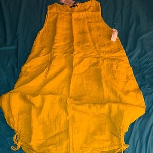 Yellow Sleeveless womens Dress